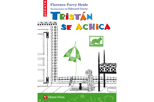 Book cover of Tristan se Achica with an illustration of a child with a kite.