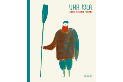 Book cover of Una Isla with an illustration of a man with an oar.
