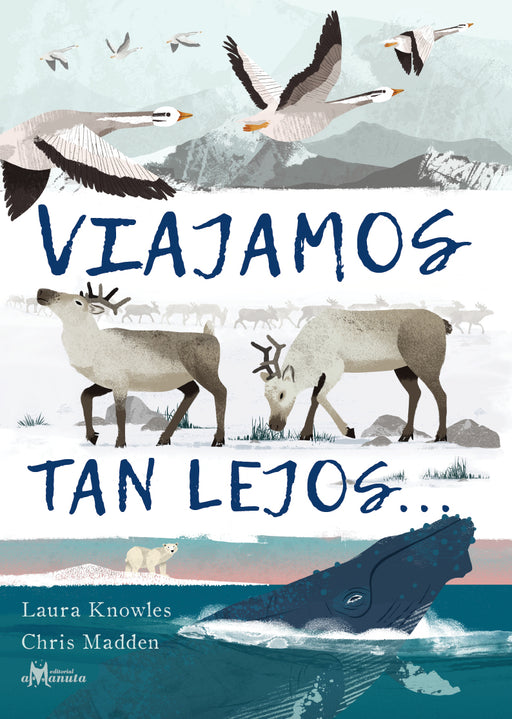 book cover illustrates different animals including birds, reindeer, and whales