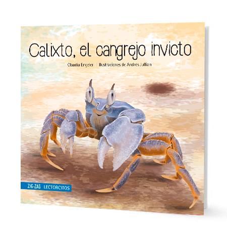 Book cover of Calixto, el Cangrejo Invicto with an illustration of a crab.