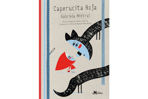 Book cover of Caperucita Roja with an illustration of little red riding hood and the wolf.
