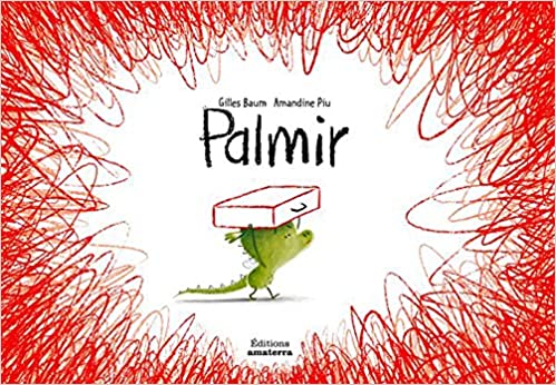 Book cover of Palmir with an illustration of a dragon carrying a suitcase.
