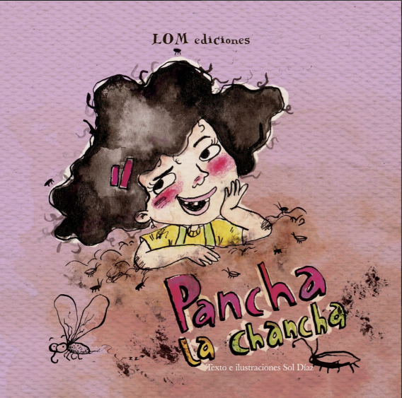 Book cover of Pancha la Chancha with an illustration of a girl with bugs.